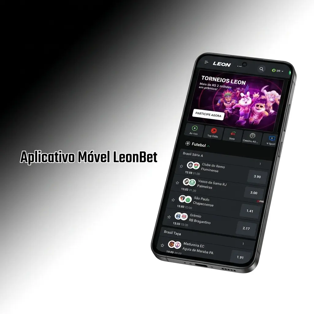 Aplicativo móvel LeonBet em PWA compatível com Android e iOS para apostas esportivas e cassino