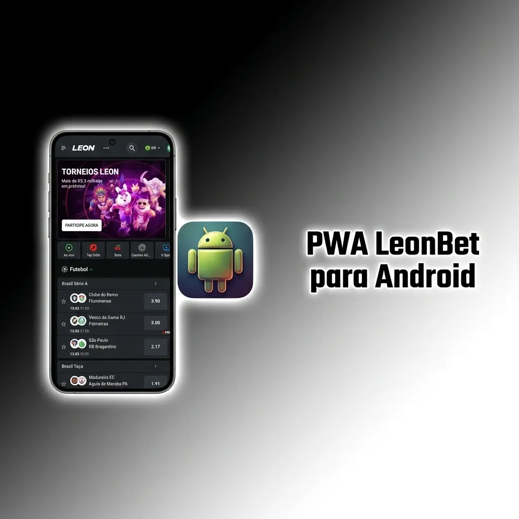 Ícone PWA LeonBet instalado na tela inicial de um dispositivo Android via navegador Chrome