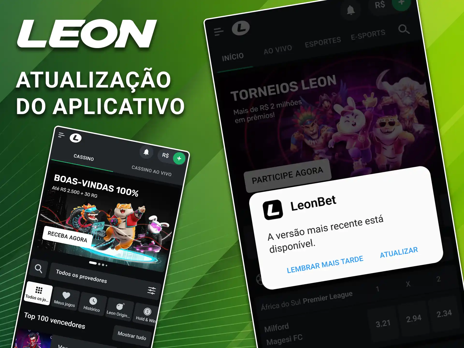 Baixe o aplicativo atualizado da LeonBet.