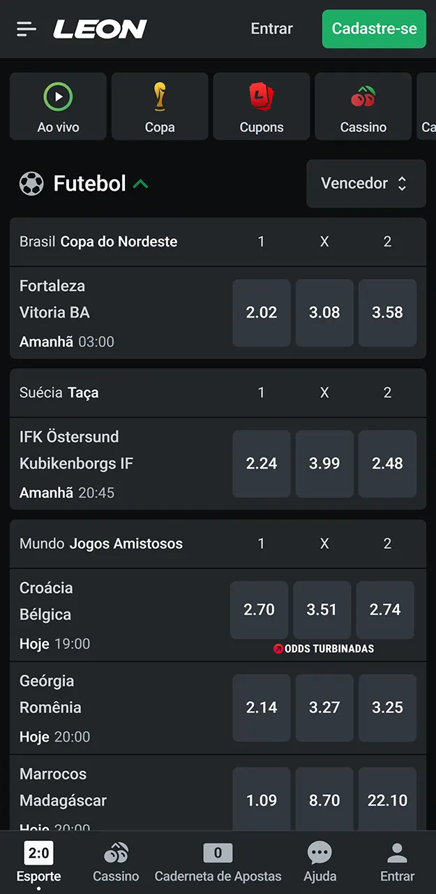 Faça suas apostas em eventos esportivos populares no aplicativo LeonBet.