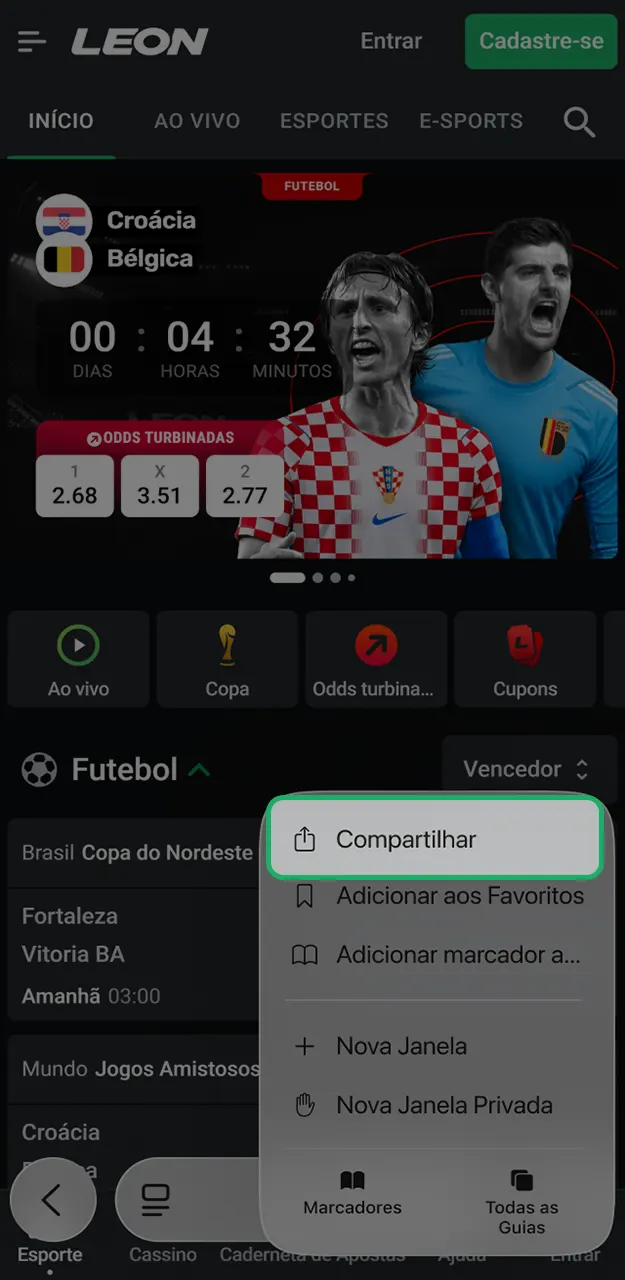 Saiba como adicionar o aplicativo LeonBet no iOS.