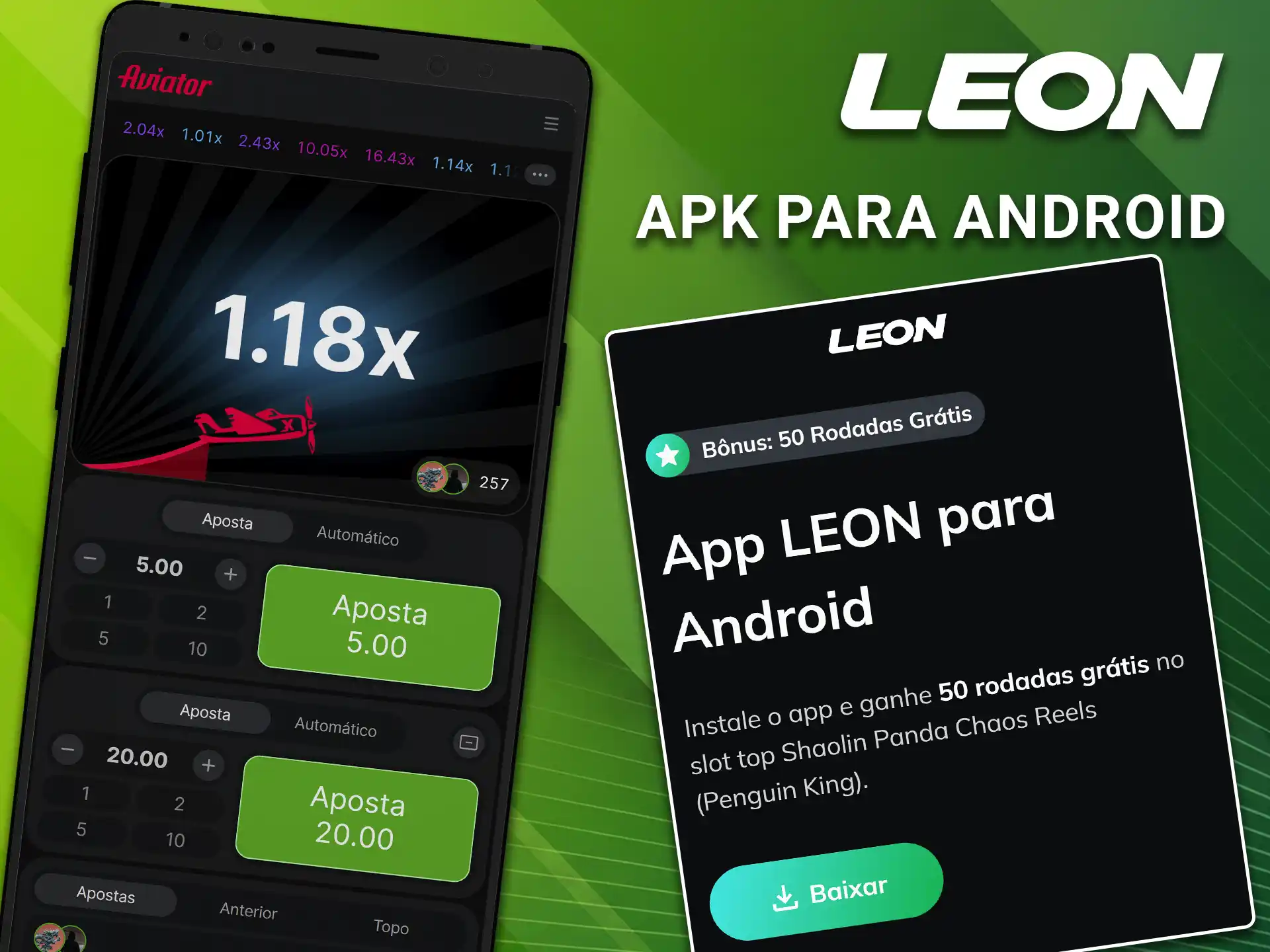 Saiba como baixar o aplicativo para Android para jogar Aviator na LeonBet.