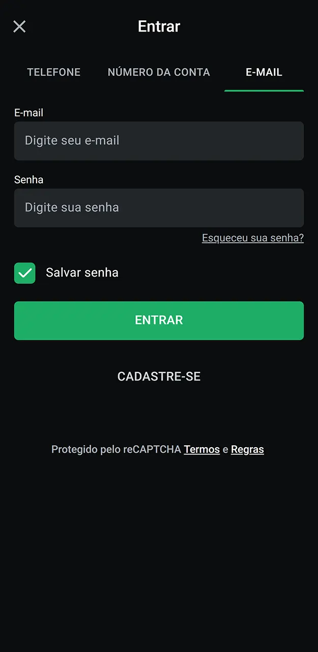 Insira as suas credenciais de acesso para fazer o login na LeonBet.