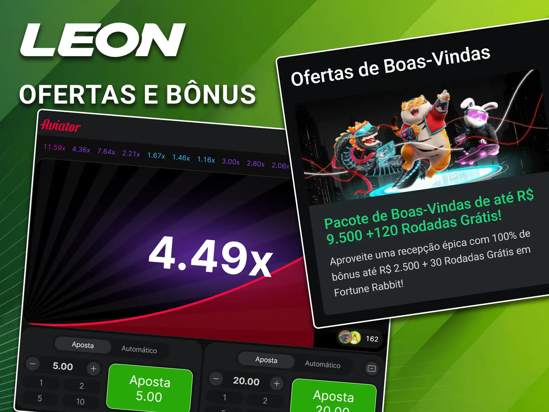 Confira as melhores ofertas e bônus para o Aviator na LeonBet.
