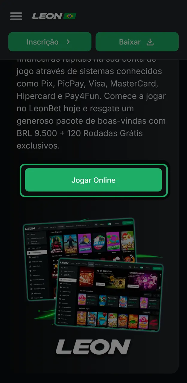 Acesse o LeonBet para receber seu bônus de cassino.