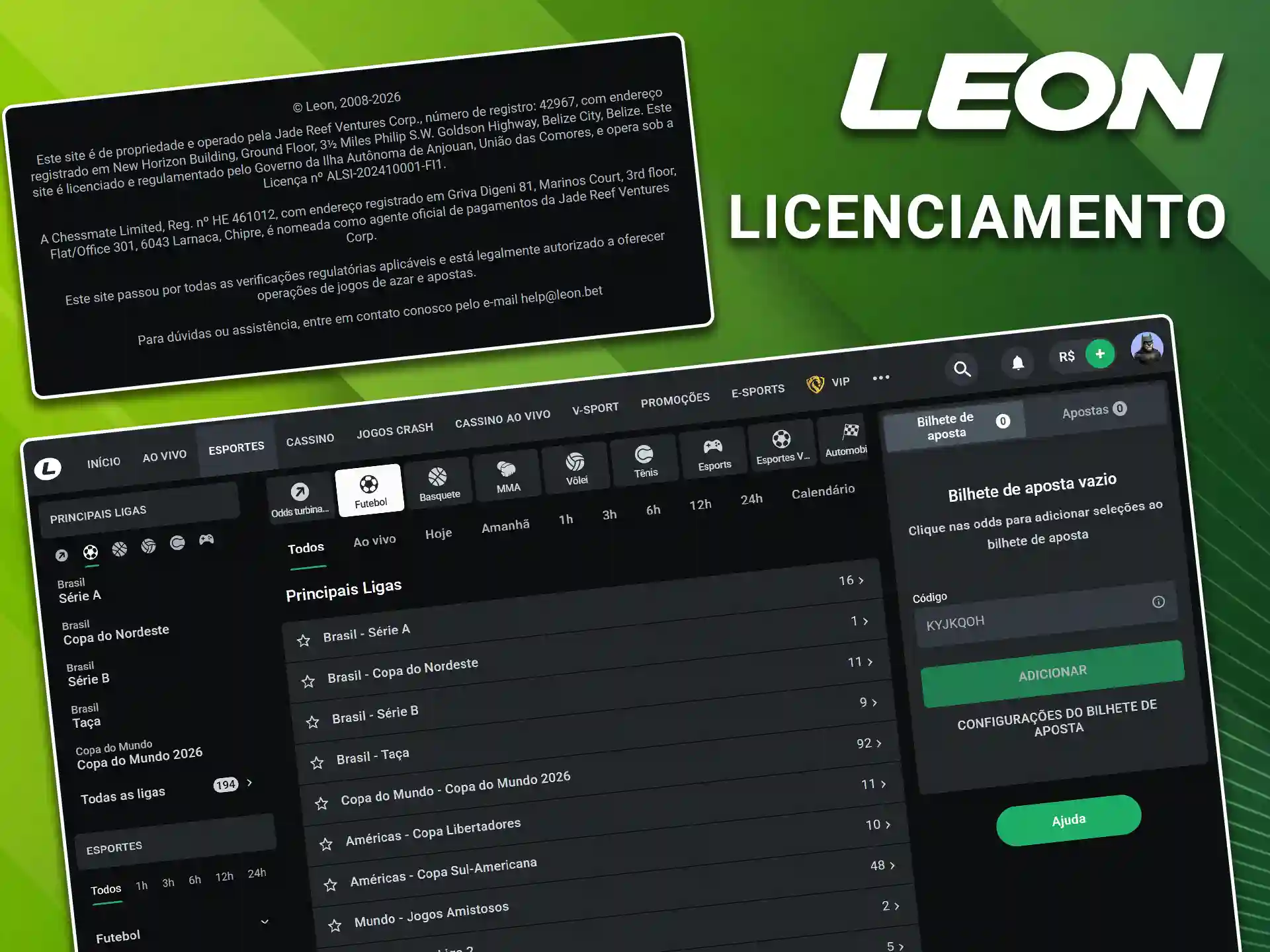 Saiba mais sobre o licenciamento da plataforma LeonBet.