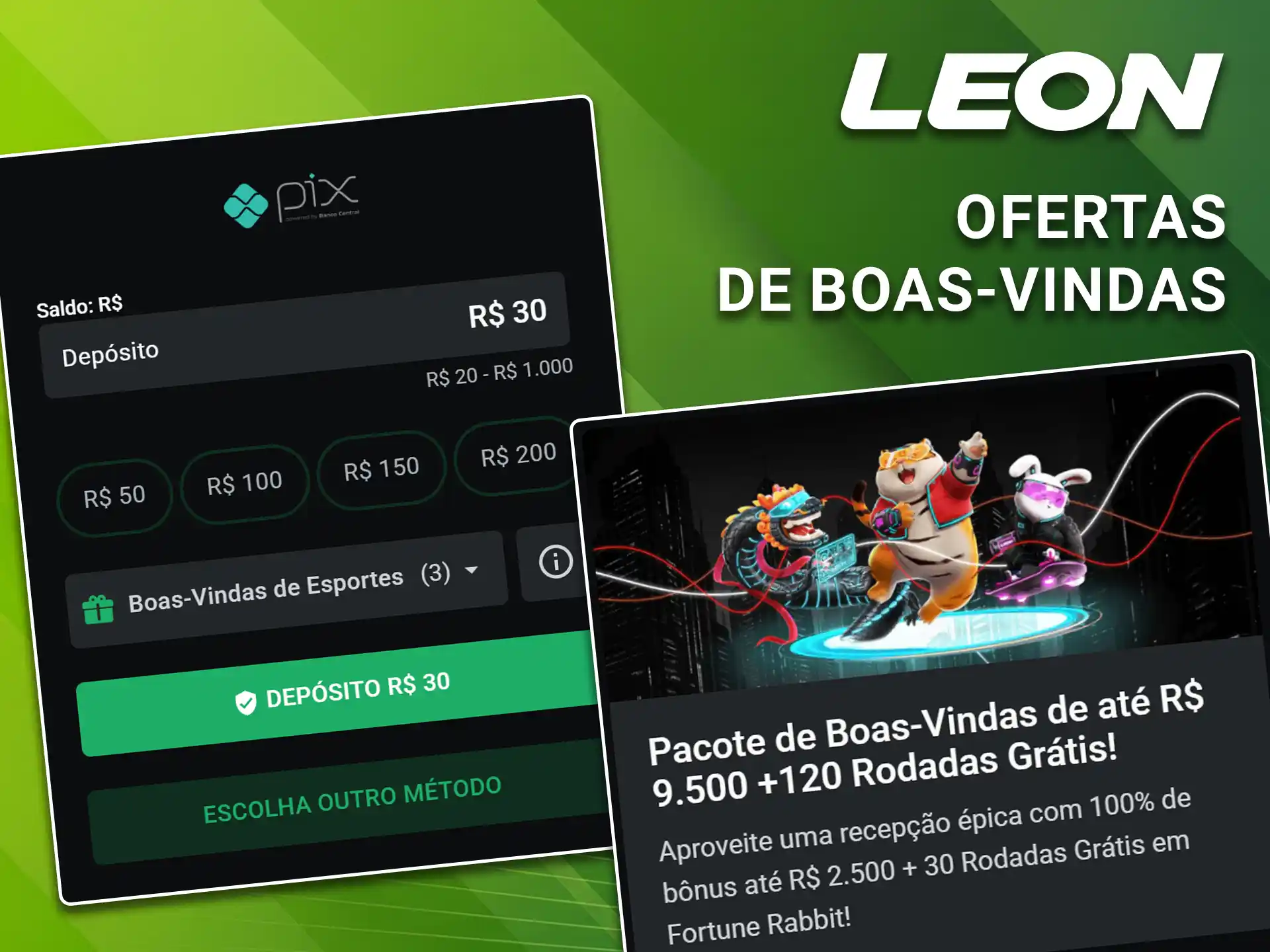 Ative seu bônus de inscrição para novos usuários na LeonBet.