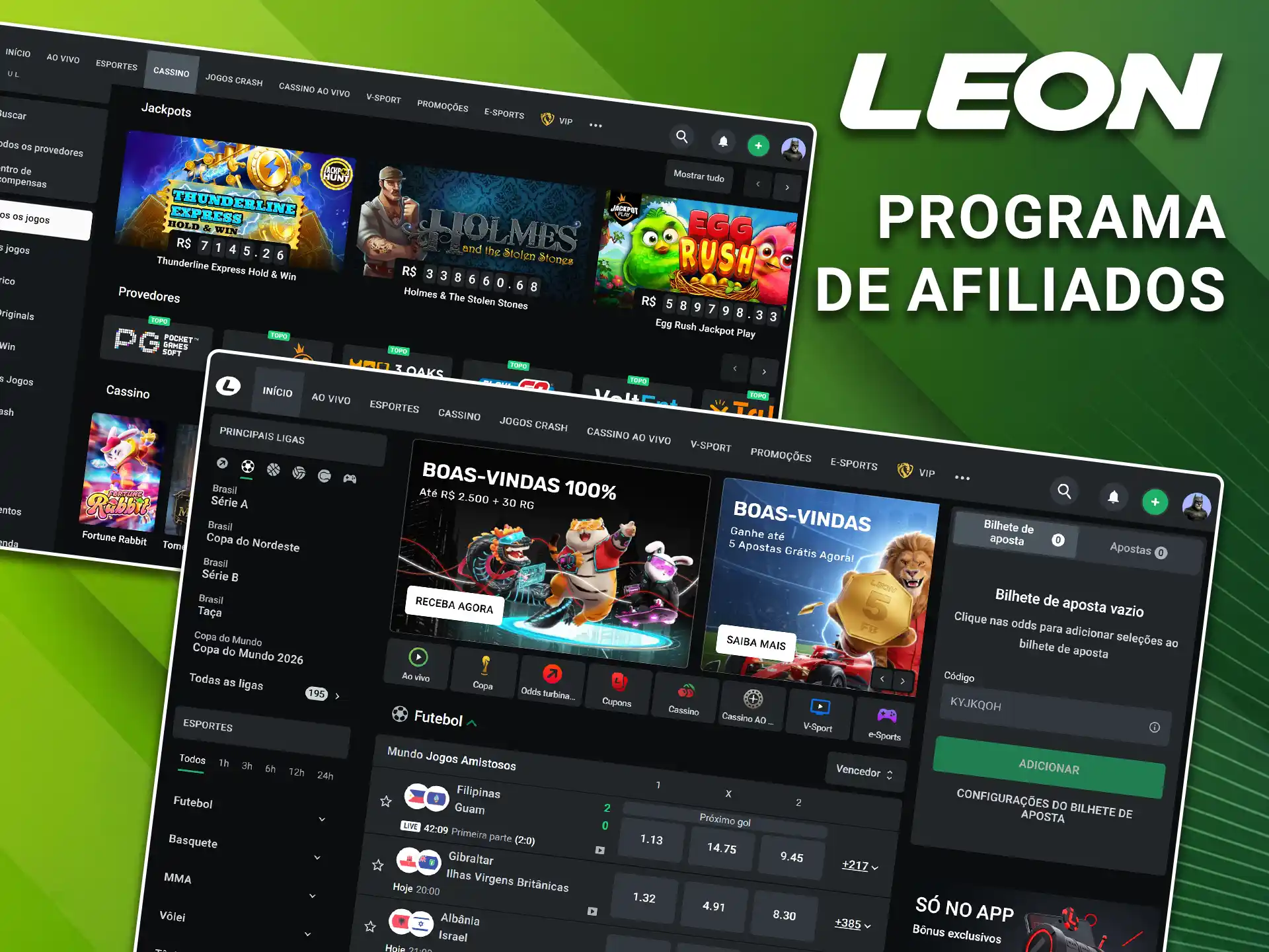 Conheça o programa de afiliados oficial da LeonBet.