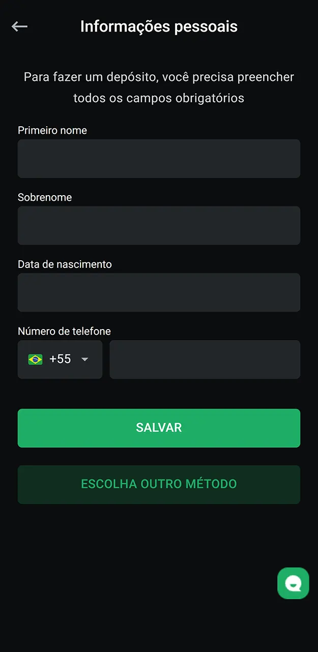 Preencha os campos em branco do formulário e forneça as informações necessárias na LeonBet.