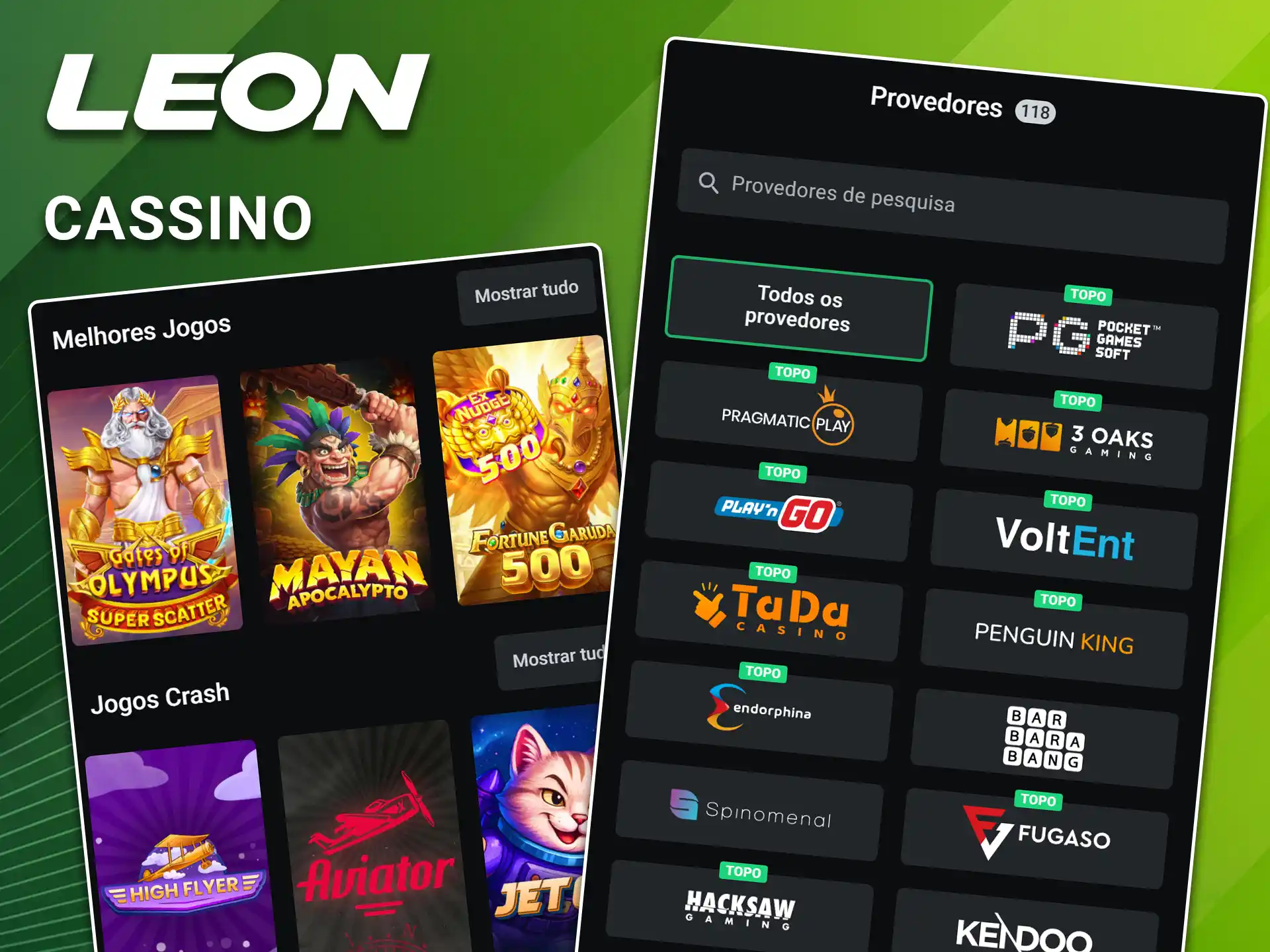 Jogue entre milhares de jogos de cassino disponíveis na LeonBet.