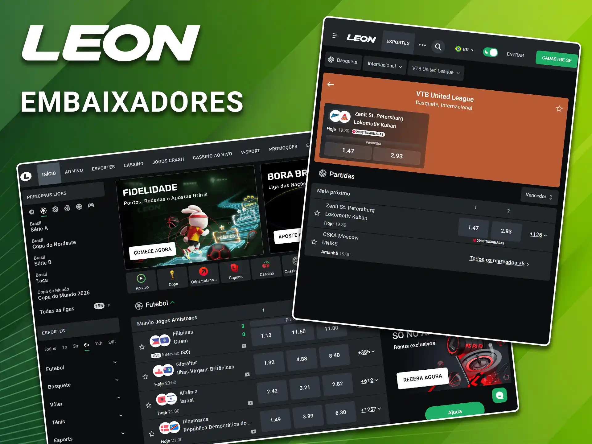 Confira a lista de embaixadores e parceiros da LeonBet.